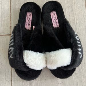 Juicy couture fur slippers like new